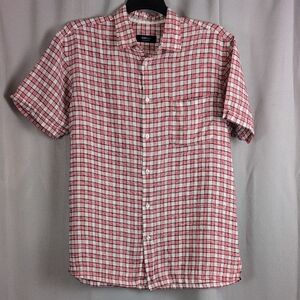 Zegna Sport Classic Red and White Plaid Button-Down Shirt